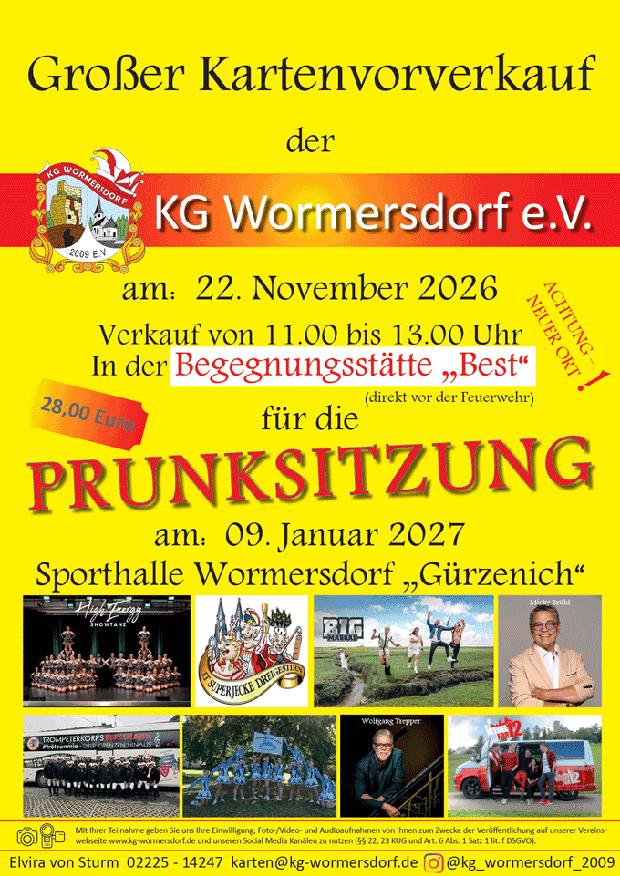Plakat_Vorverkauf Prun ksitzung 2027