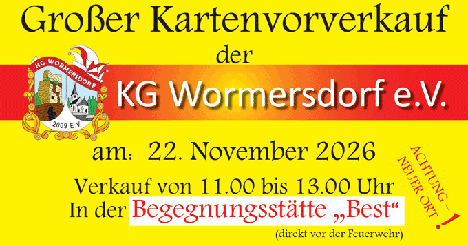 Kartenvorverkauf zur Prunksitzung 2027
